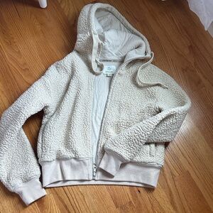 Aerie Kids Cream Sherpa Hoodie
